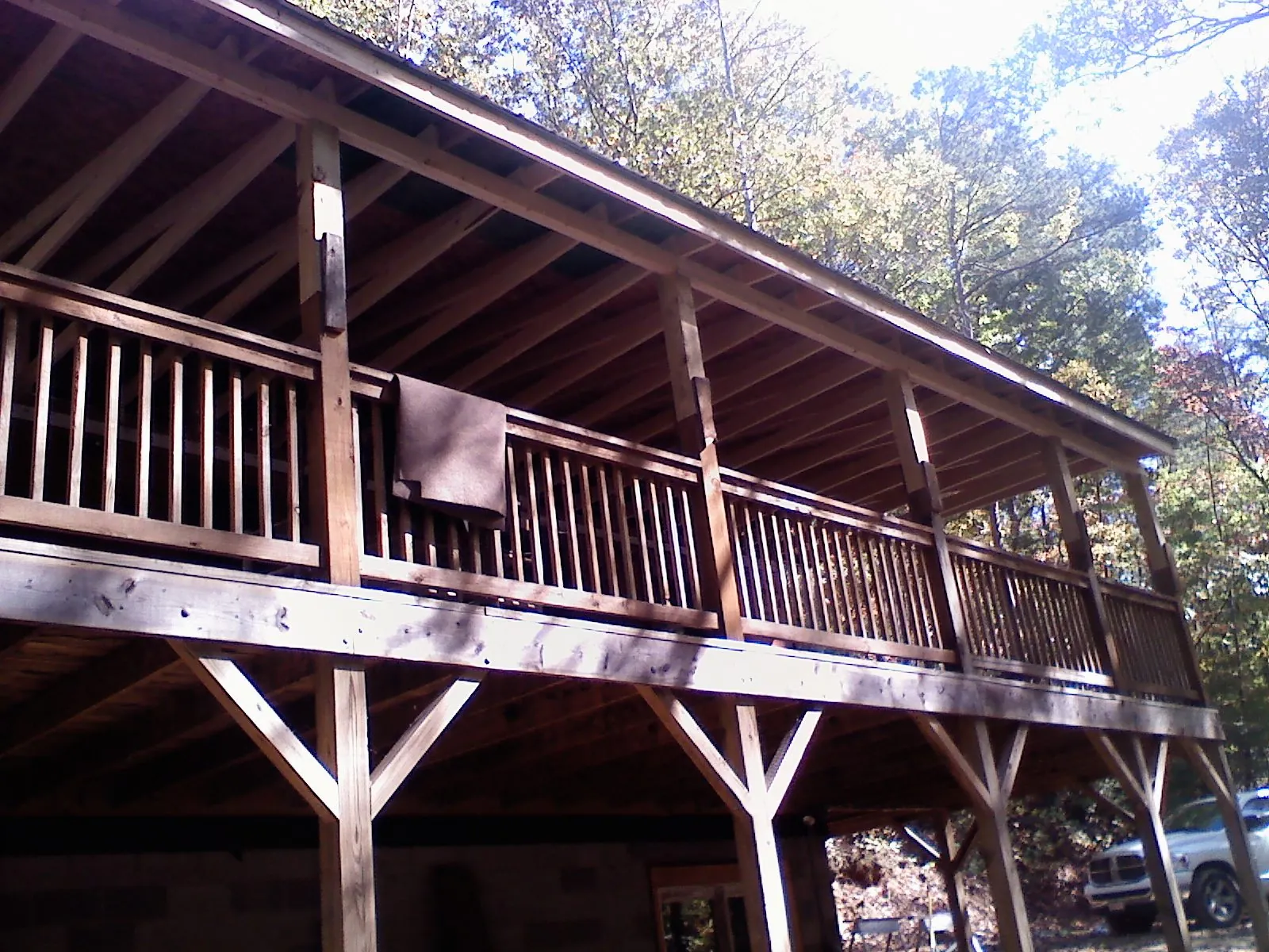 Timber framing under a new elevated porch and deck — Roof Leak Repair in St Columbans by Roofing Brothers